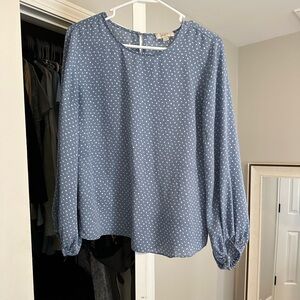 Blue LOFT Polka Dot Women's Top